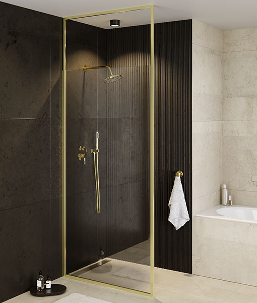 ICON Gold mennyezethez rögzíthető walk-in zuhanyfal