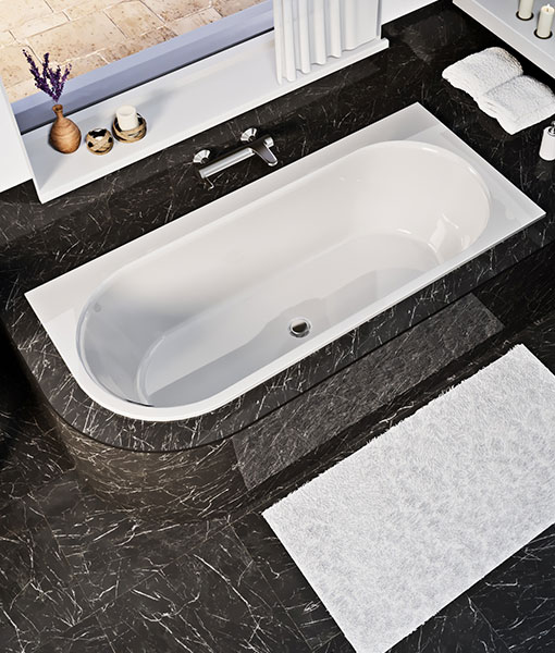 Aura slim 170×75 aszimmetrikus kád (jobbos vagy balos)
