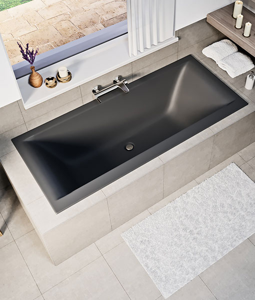 Petra lux slim 170×80 matt antracit egyenes kád