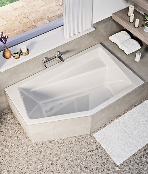 Vesper slim 160×100 aszimmetrikus kád (jobbos vagy balos)