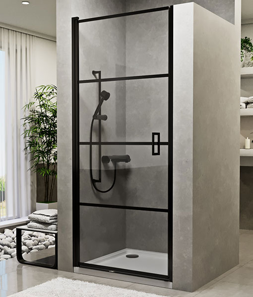 VESTA Black 90×195 zuhanyajtó