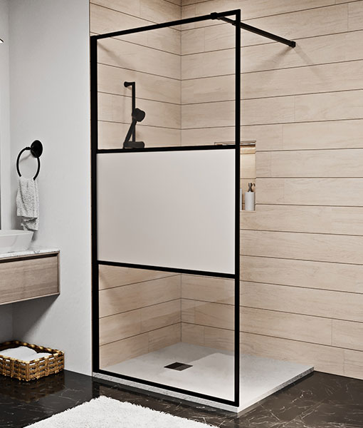 FANNY black 100×195 walk-in zuhanyfal