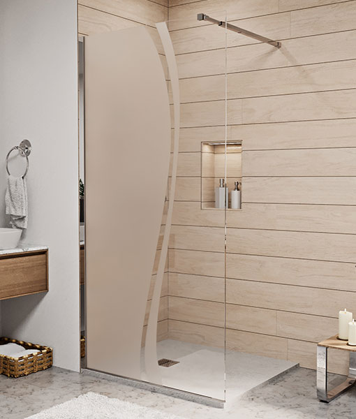 FRIDA Bamboo 100×200 walk-in zuhanyfal