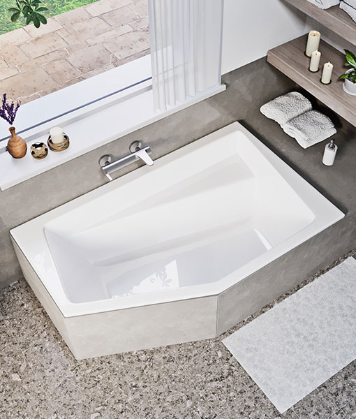 Vesper slim 160×100 aszimmetrikus kád (jobbos vagy balos)