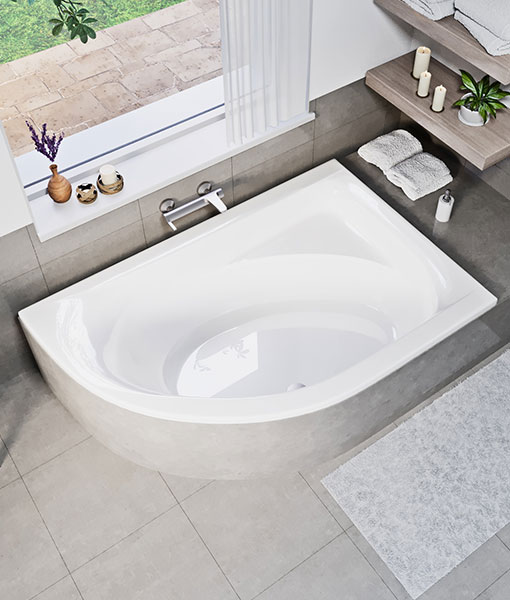 Aquarella 150×100 aszimmetrikus kád (jobbos vagy balos)