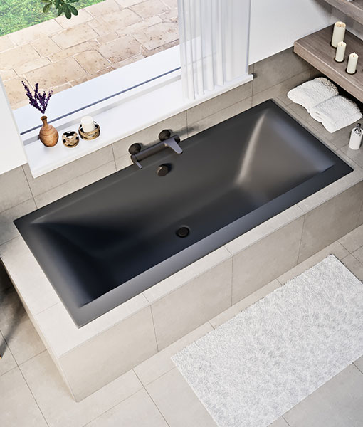 Petra lux slim 170×80 matt antracit egyenes kád